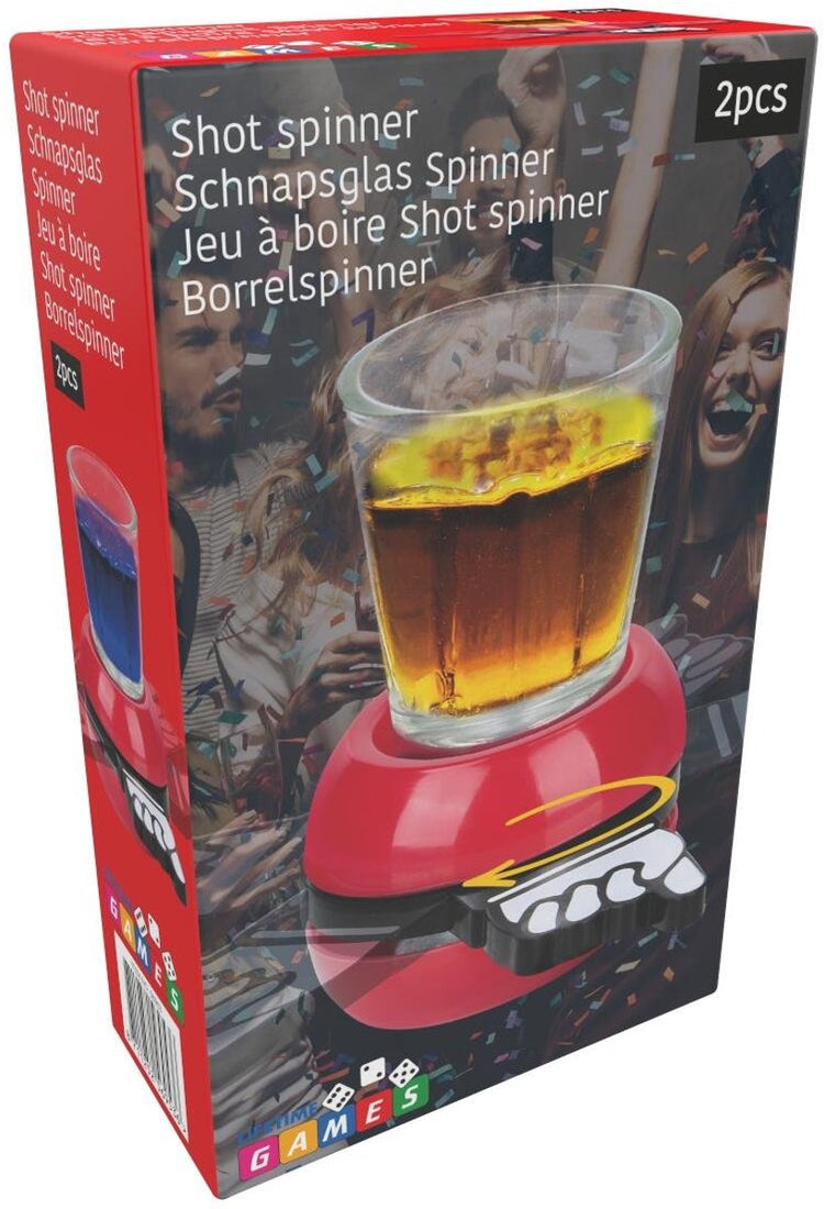 Lifetime games shot spinner set 2 pièces - jeu à boire - jeu à boissons avec plateau tournant - jeu de société pour adultes - verre à shot 46 ml - ø5x9cm