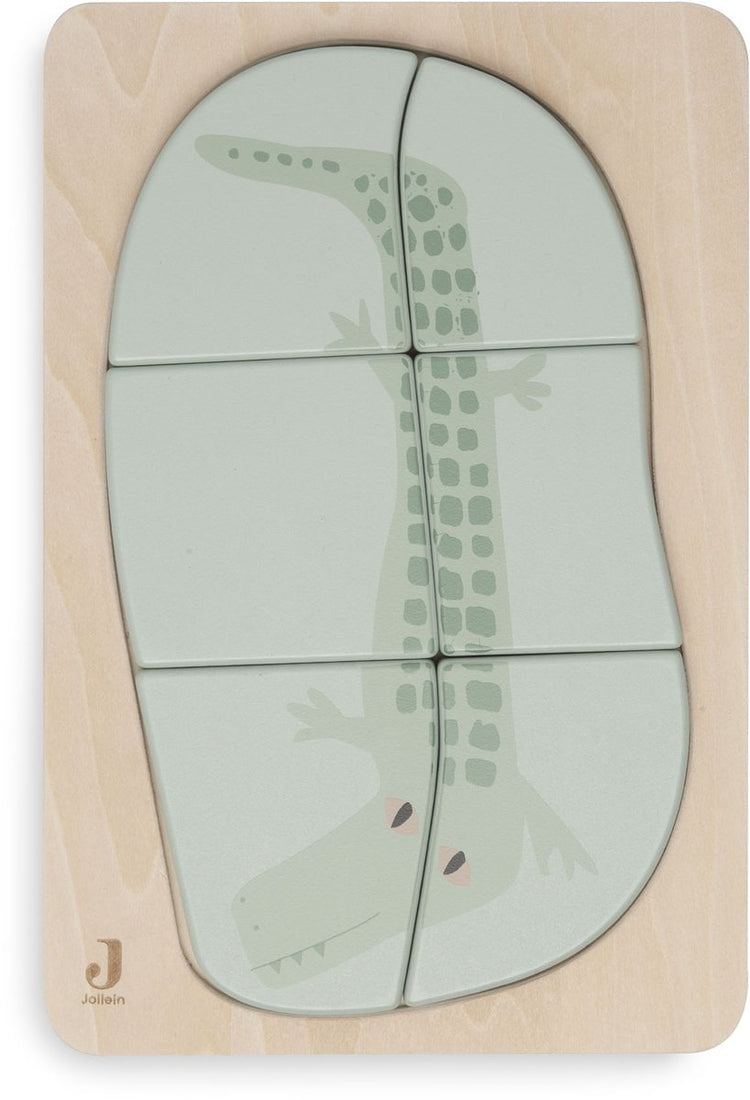 Jollein - puzzle en bois - jungle jambo - croco - jouets en bois - crocodile - 100% fsc