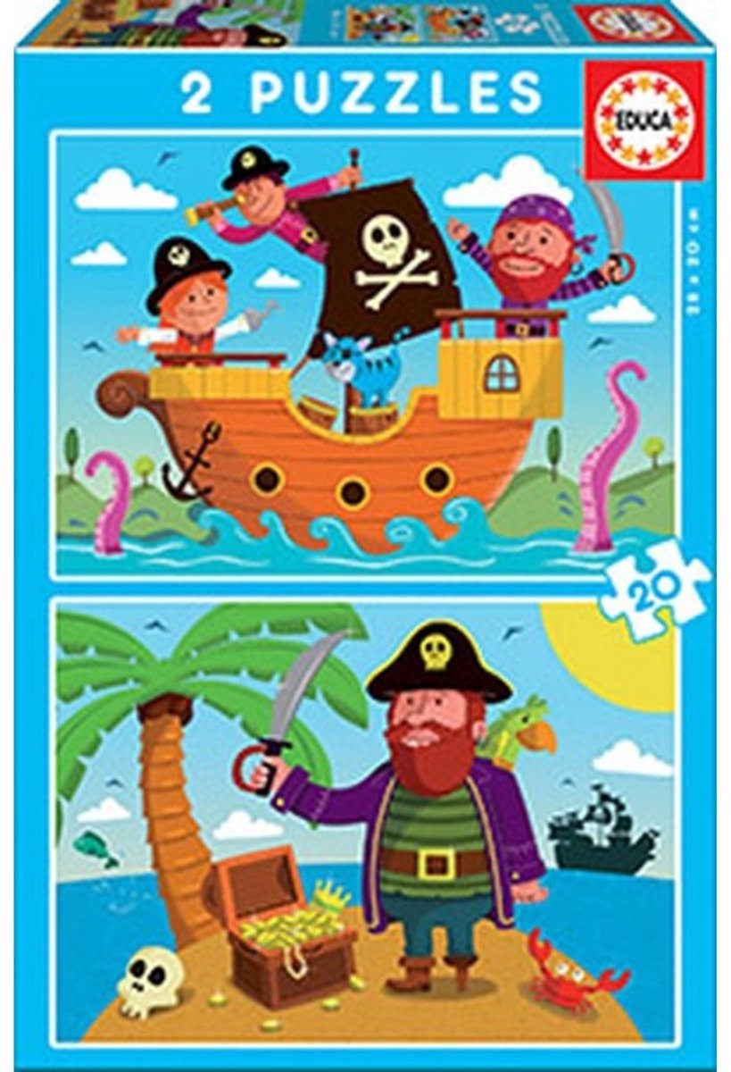 Educa - puzzle - 2 x 20 pièces - pirates