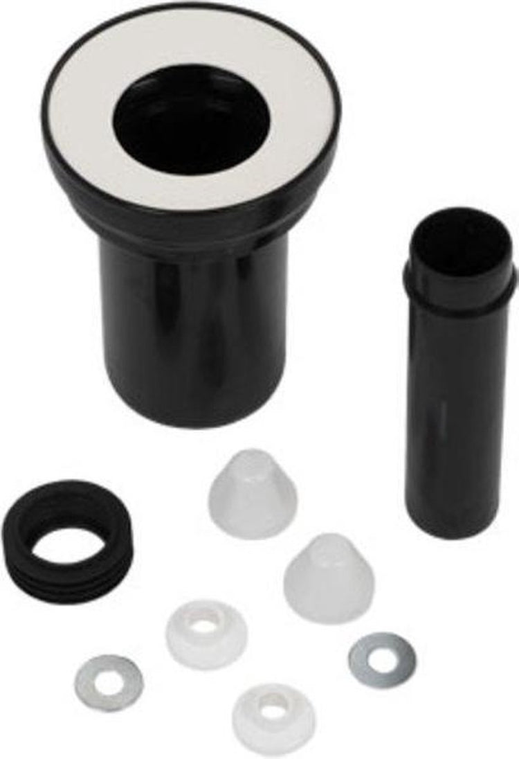 Raccord WC mural Plieger sanit - kit de raccordement complet - 18 cm - noir
