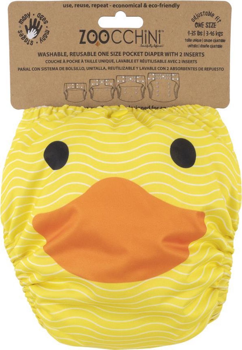Couche réutilisable Zoocchini - flaques d'eau le canard