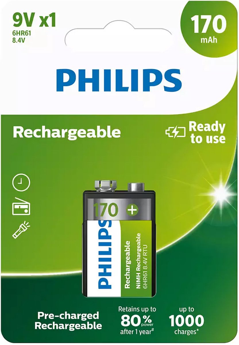Battery Sales Europe Rechargeable Battery Rechargeable NIMH 9V HR22 170MAH