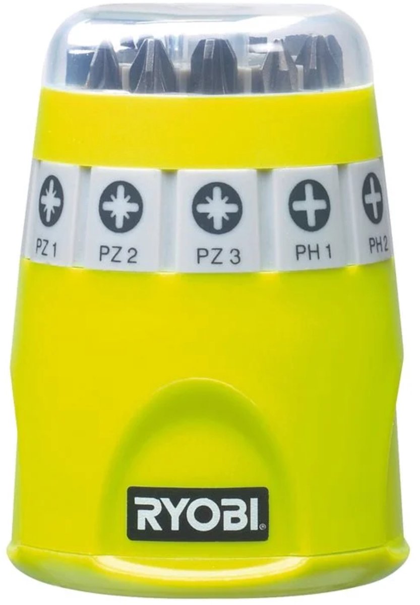 Ryobi série rak10sd - jeu d'embouts de tournevis - 10 pièces - support magnétique