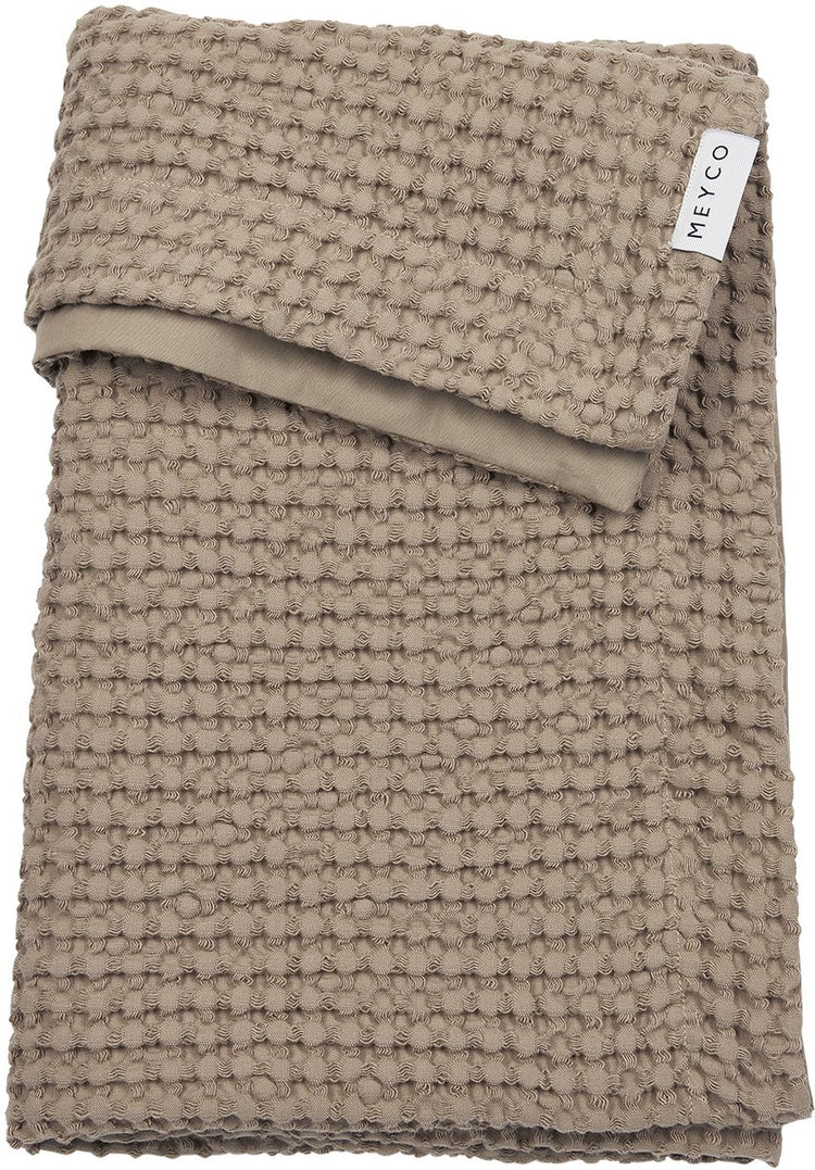 Couverture de berceau en coton gaufré Meyco - taupe - 100x150cm - 1,0 tog