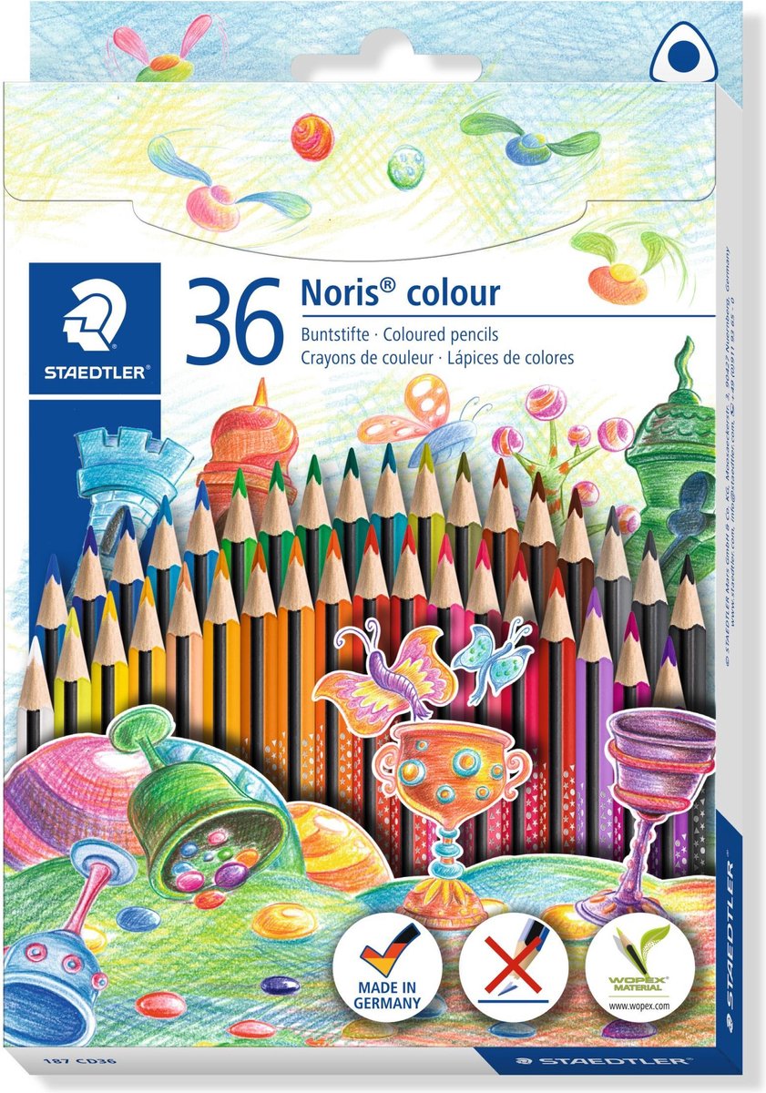 Staedtler noris color crayon de couleur triangulaire - set 36 pcs