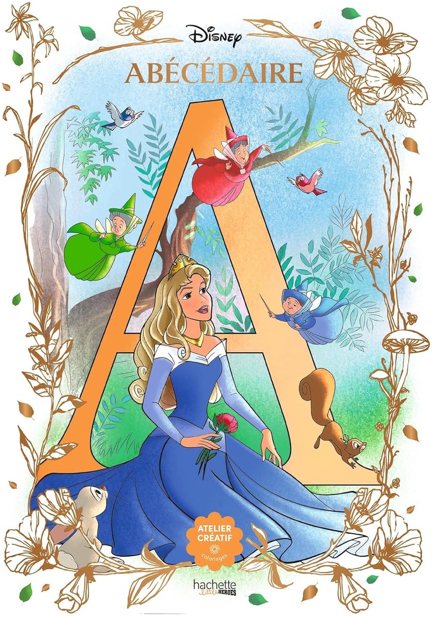 Hachette héros disney - abécédaire - livre de coloriage pour adultes et enfants