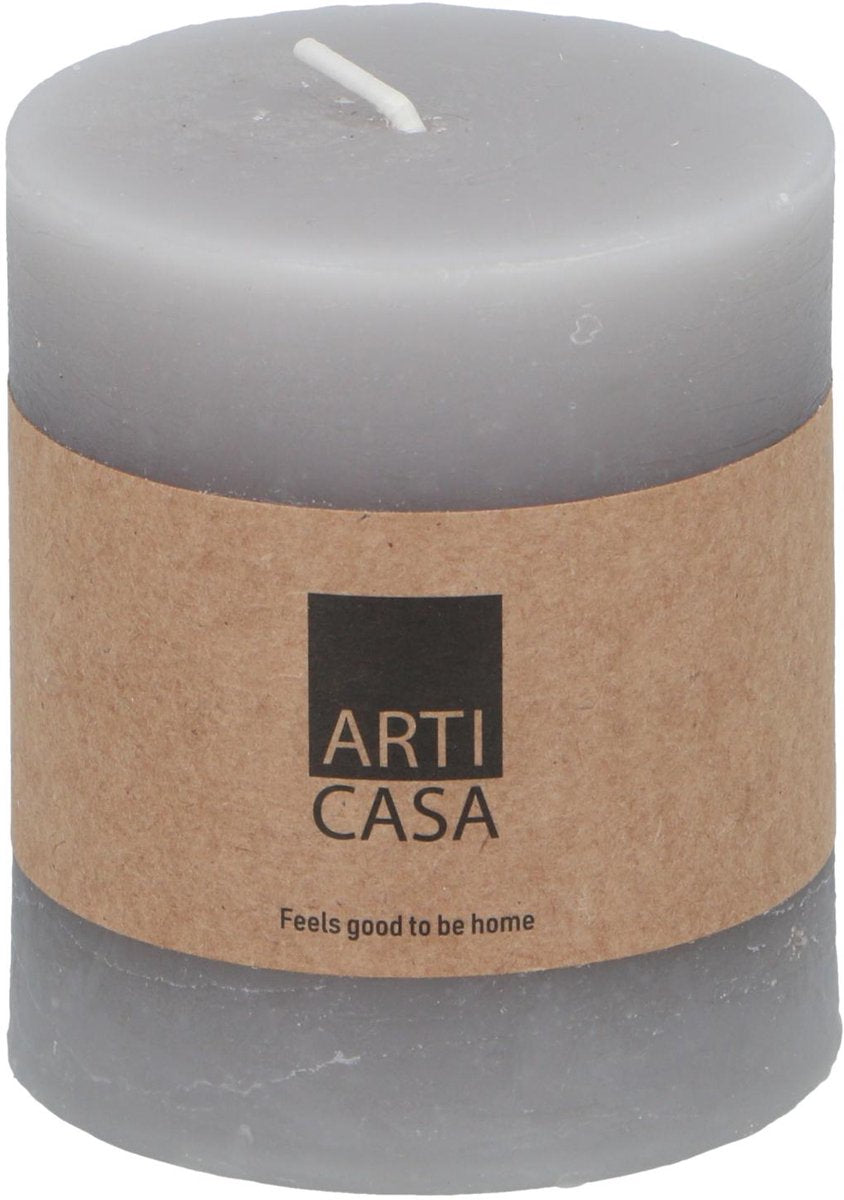Bougie pilier Arti casa ø7 x 8 cm - 30 heures de combustion - gris