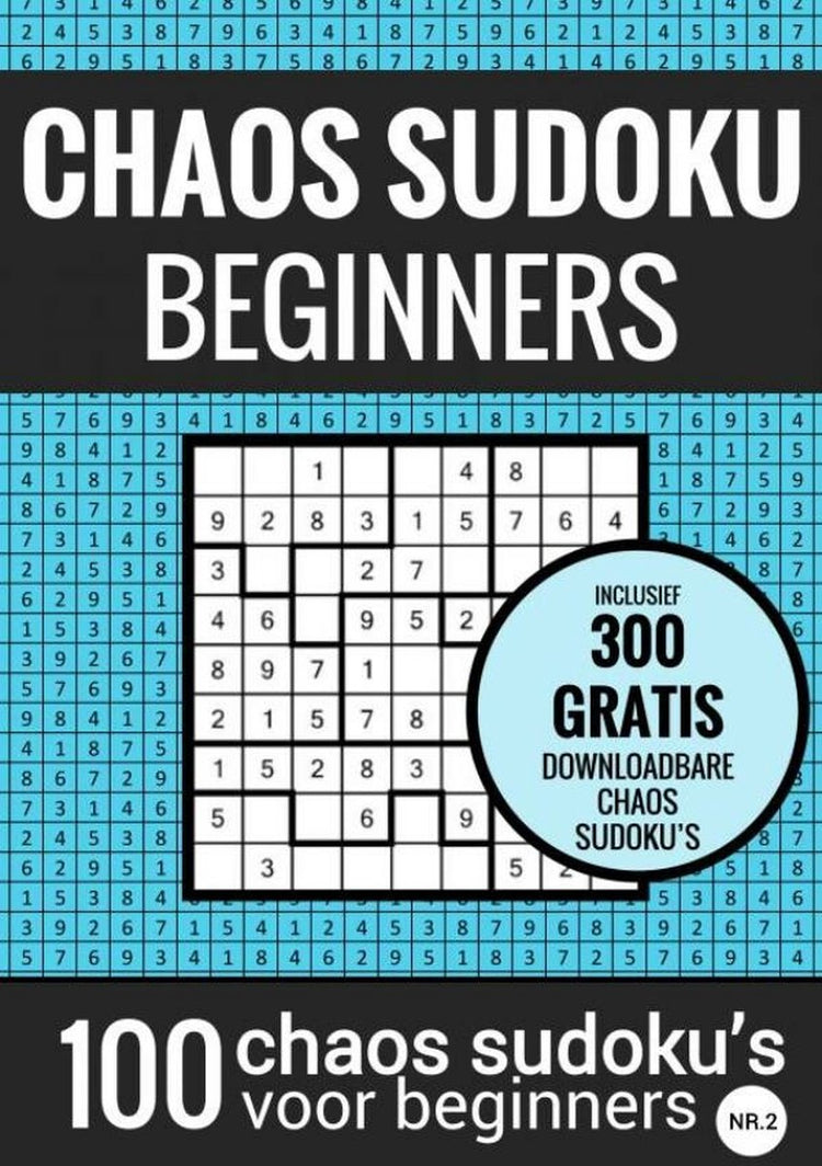 Choas sudoku sudoku facile : chaos sudoku - non. 2 - livre de puzzles avec 100 puzzles faciles pour adultes et personnes âgées
