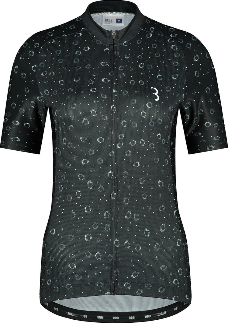 Bbb cycling maillot de cyclisme femme manches courtes donnafit - maillot de cyclisme femme manches courtes - maillot de cyclisme femme confortable et à séchage rapide - fleurs noires - taille L - bbw-412