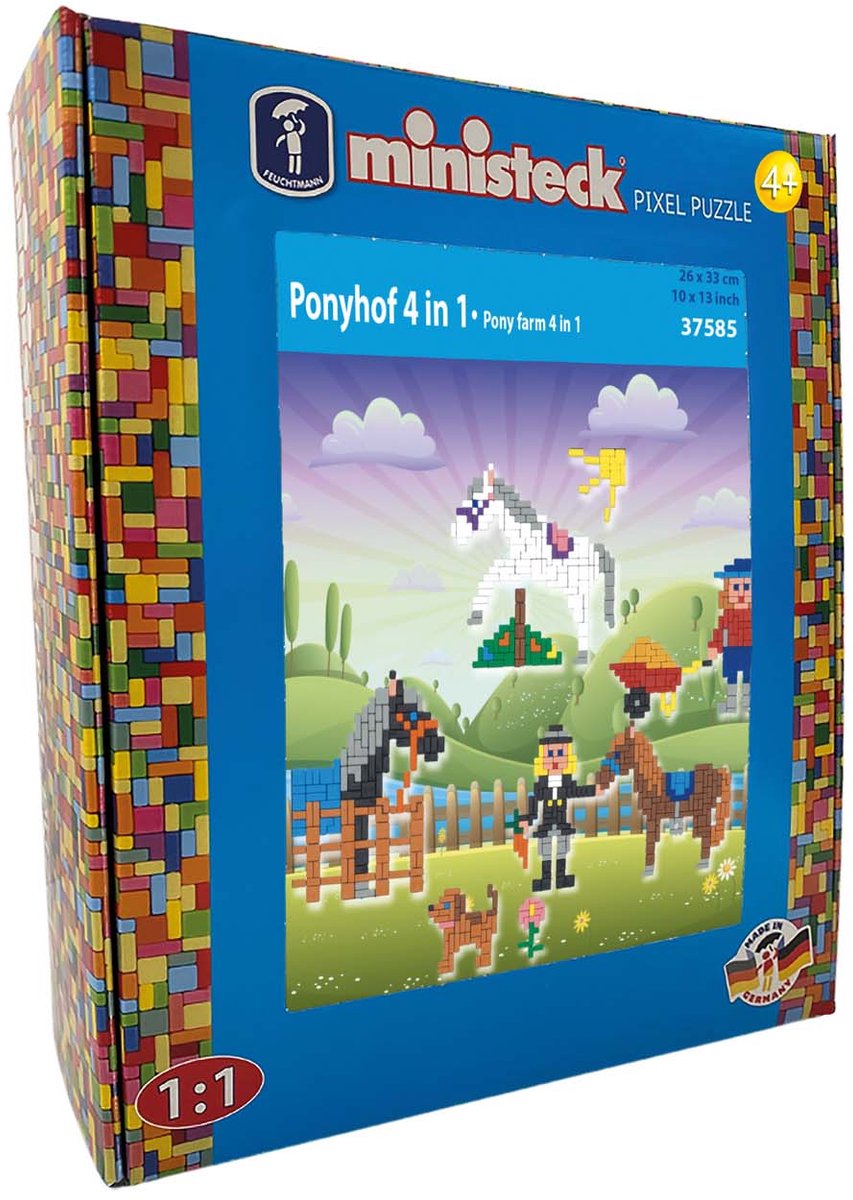 Ministeck mosaïque poney ferme xl coffret 1000 pièces de jouets créatifs.
