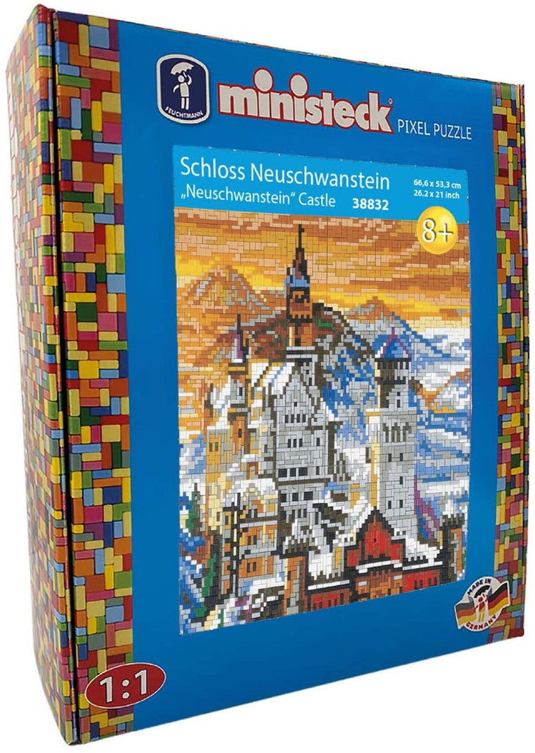 Jeu de construction Ministeck Château de Neuschwanstein - Boîte de mosaïque XXL - 9800 pièces.