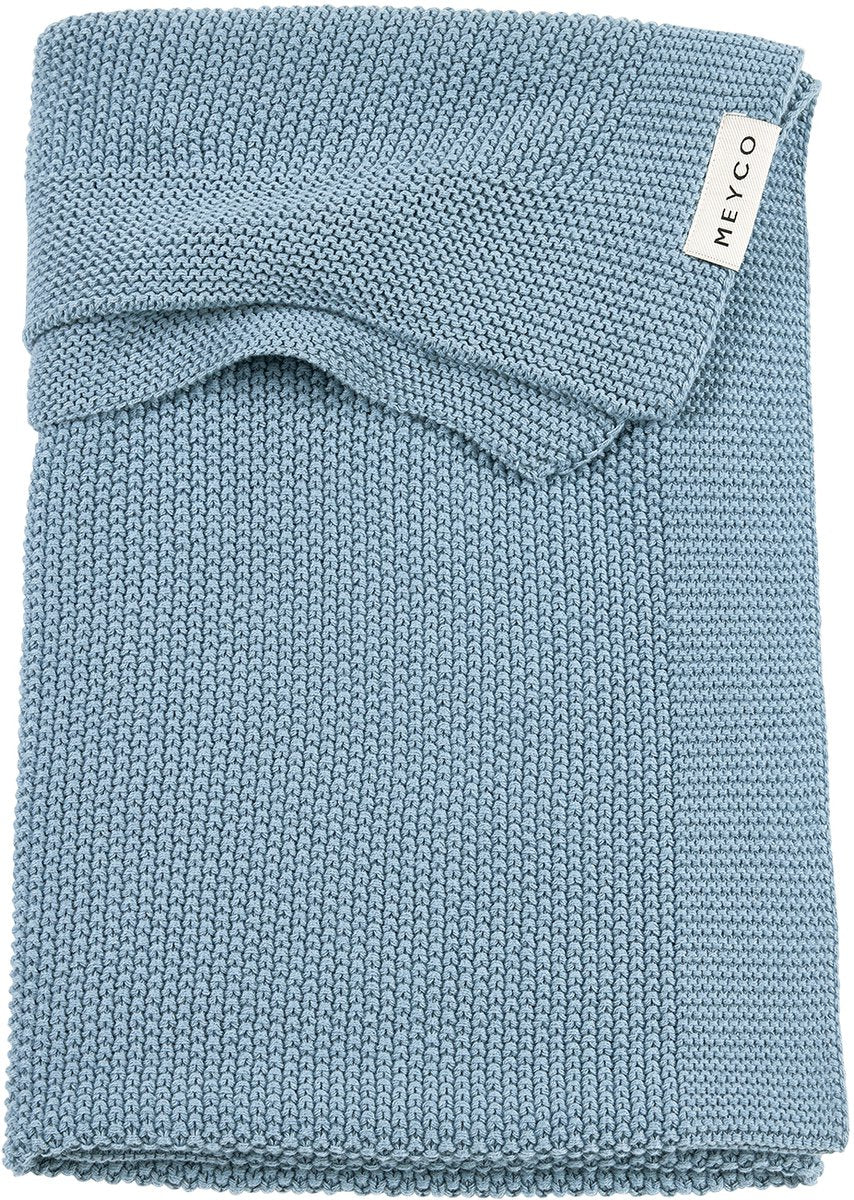 Meyco couverture de berceau mini relief bébé - bleu jeans - 75x100cm - 1,0 tog