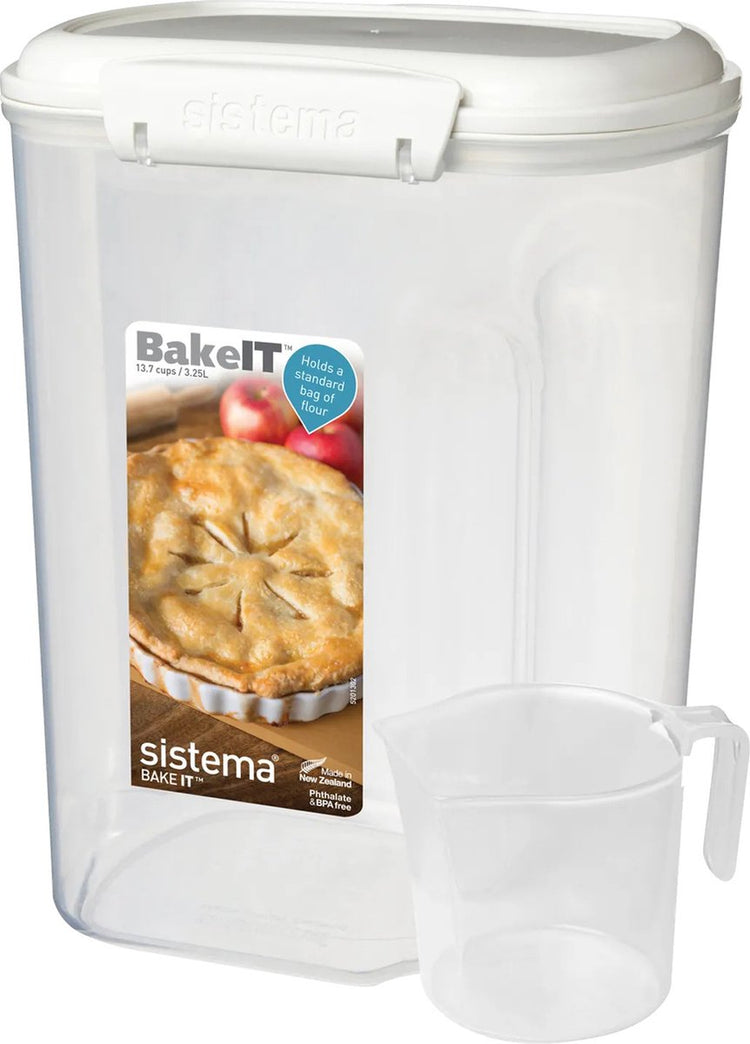 Boîte de rangement Sistema bake it avec tasse à mesurer 230x176x132mm (3,25 litres)