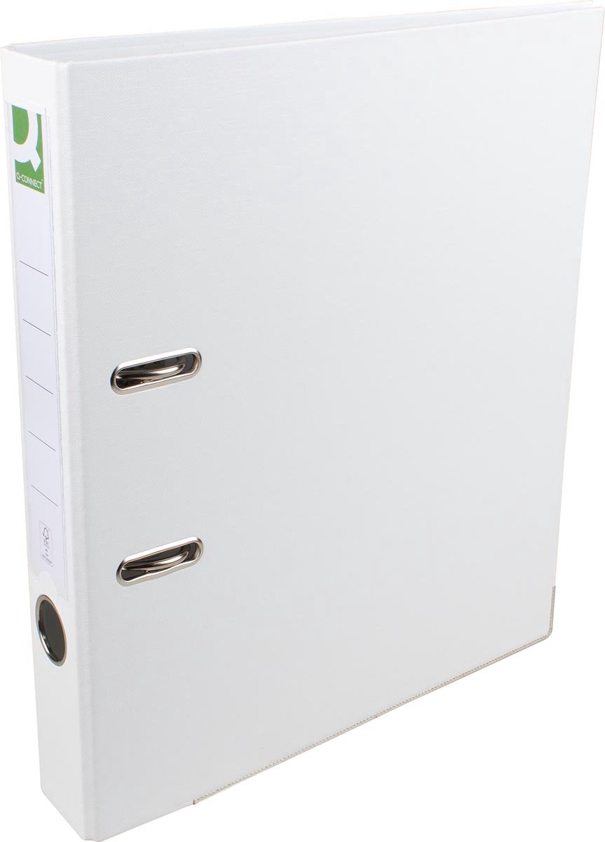 Classeur Q-connect, pour ft A4, entièrement en pp, dos de 5 cm, blanc