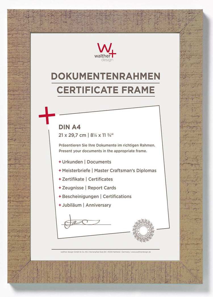 Walther home - cadre en bois - format photo 21x29,7 cm (din A4) - beige marron