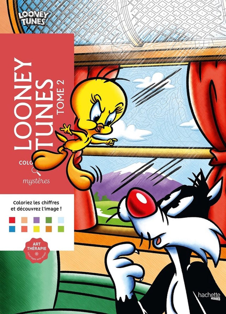Hachette heros disney coloriages mystères looney tunes 2 - - livre de coloriage couleur par numéro pour adultes