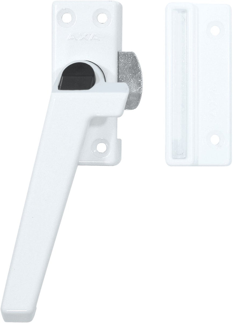 Serrure de fenêtre Axa - 3308 - poignée de fenêtre - verrouillable avec bouton - tournant à gauche vers l'extérieur - aluminium blanc