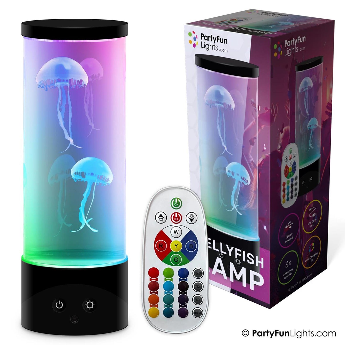 Lampe de table Partyfun lights méduse LED multicolore