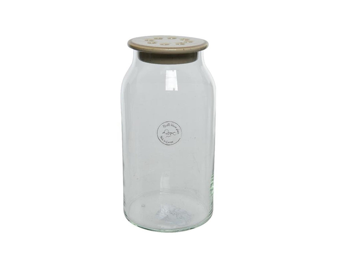 Vase Decoris verre ø11-h20cm couvercle arrangement