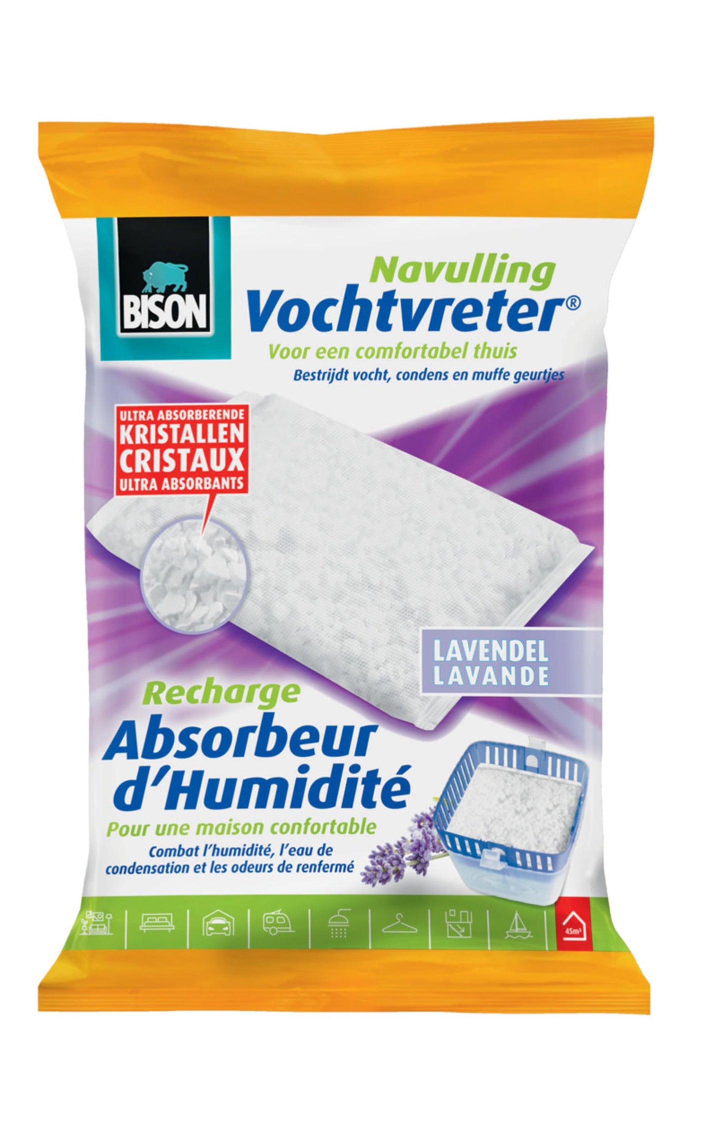 Recharge absorbeur d'humidité Bison 450gr lavande