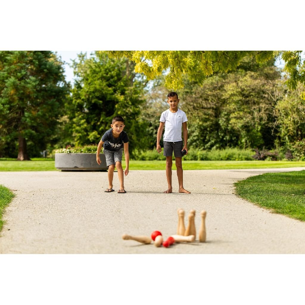 Jeu de jardin en plein air en bois de bowling