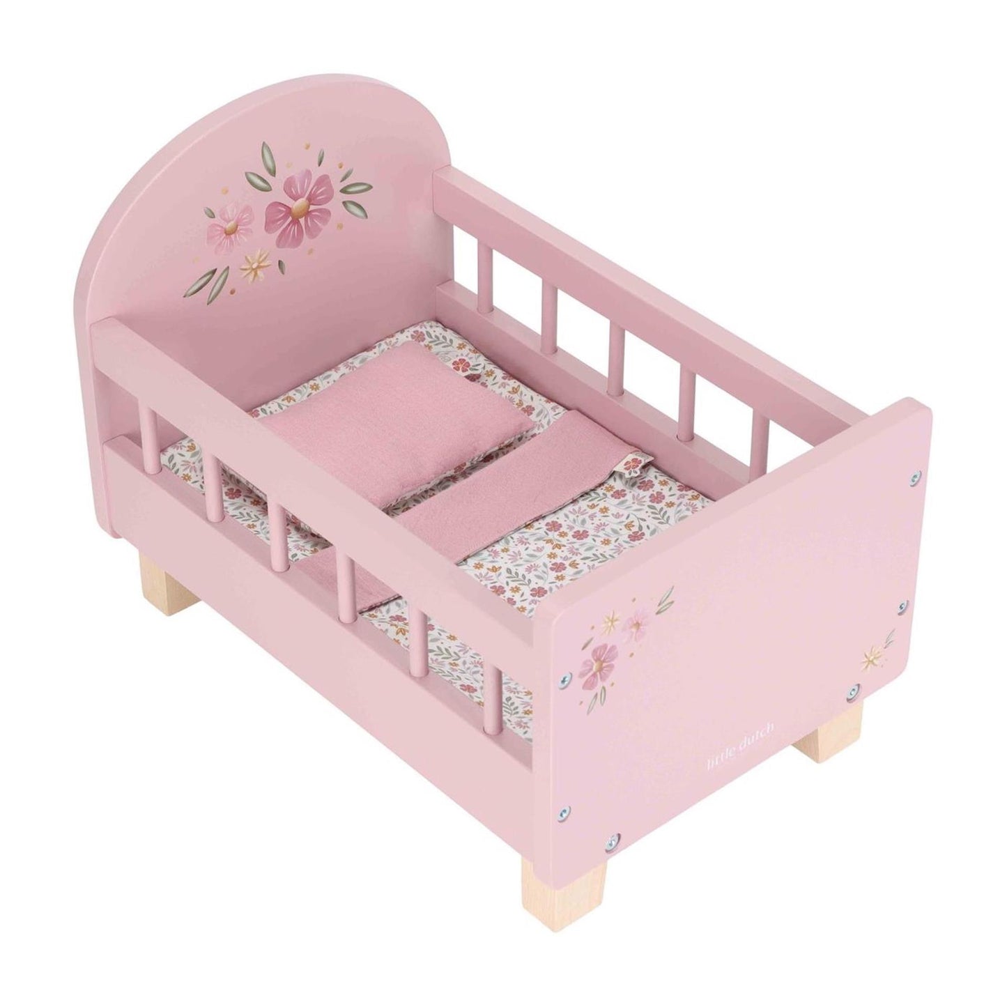 Petit lit de poupée en bois hollandais