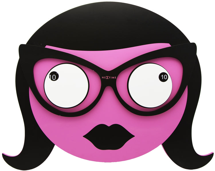 Nextime Nextime NE-3110 Corloge murale 44.5x36x3,7 cm, rose, # 039; Spectacles # 039;