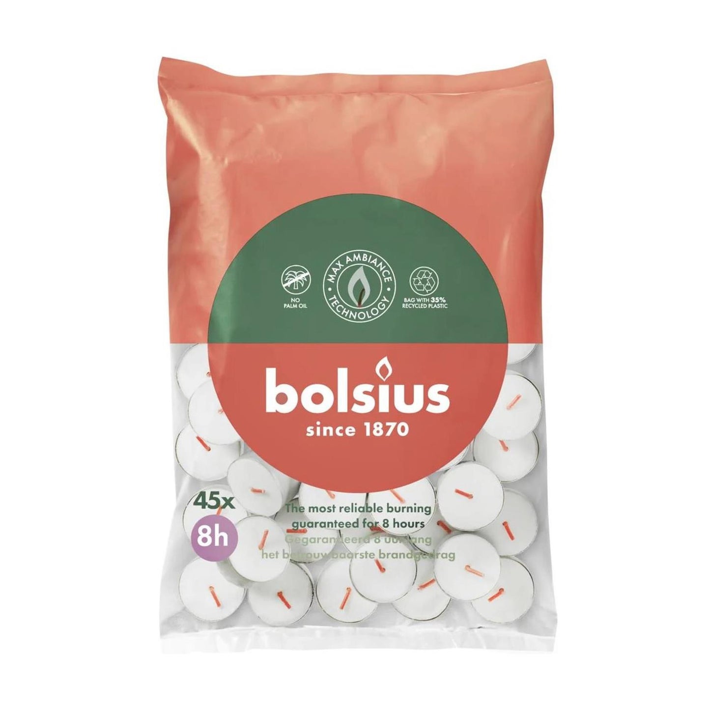 Bolsius Tealight Bag de 8 heures 45