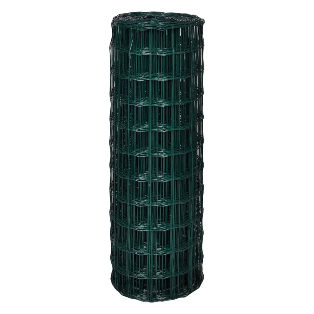 Vidaxl hek 25x1,7 m en acier vert