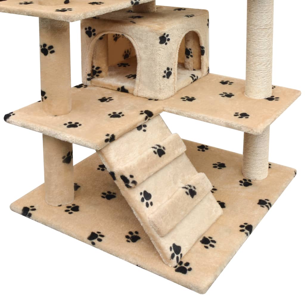 Vidaxl Cat Scratching Post avec sisal Scratch Posts 125 cm POOTPRINT IMPRIMENT BEIGE