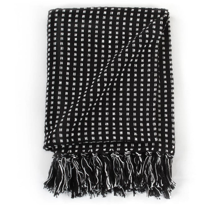 Carrés à plaid vidaxl 125x150 cm coton noir