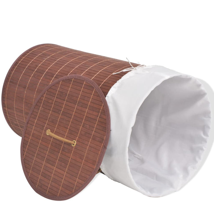 Panier de blanchisserie Vidaxl autour de Bamboo Brown