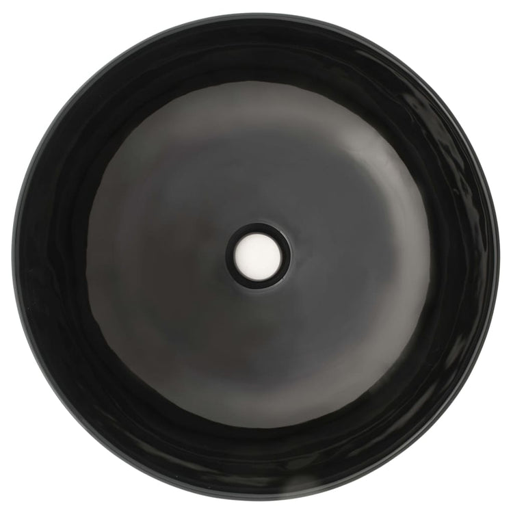 Vidaxl Washbasin Round 41.5x13,5 cm Black en céramique