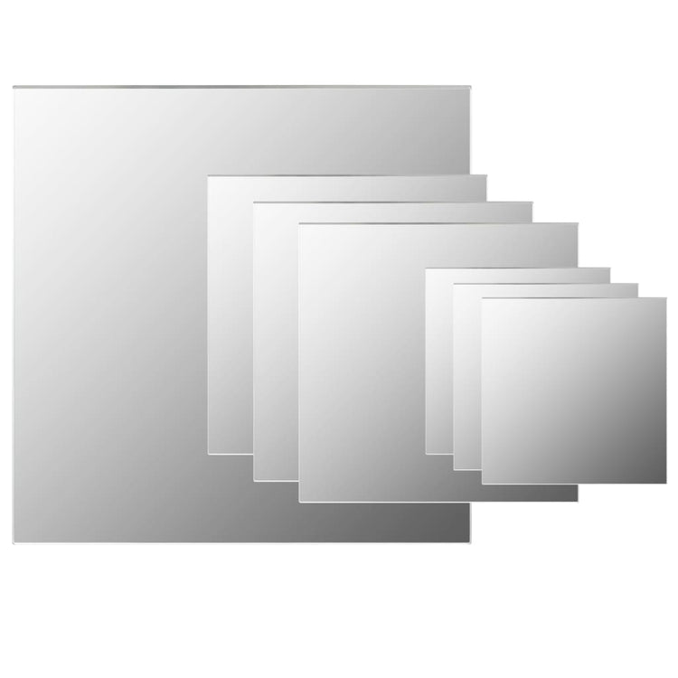 Vidaxl Miroirs muraux en verre carré 7 sts