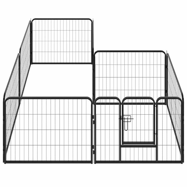 Vidaxl Dog Run avec 8 panneaux 80x60 cm en acier noir