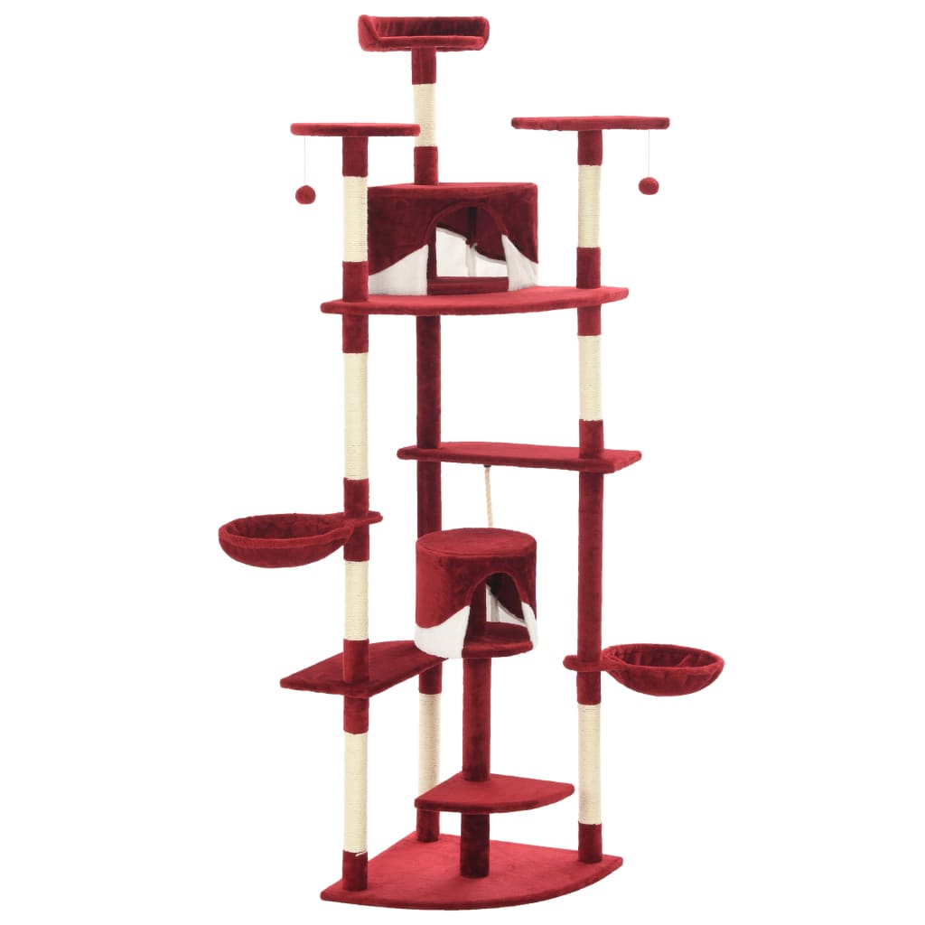 Vidaxl Cat Scratch Post avec Sisal Scratch Posts 203 cm rouge et blanc