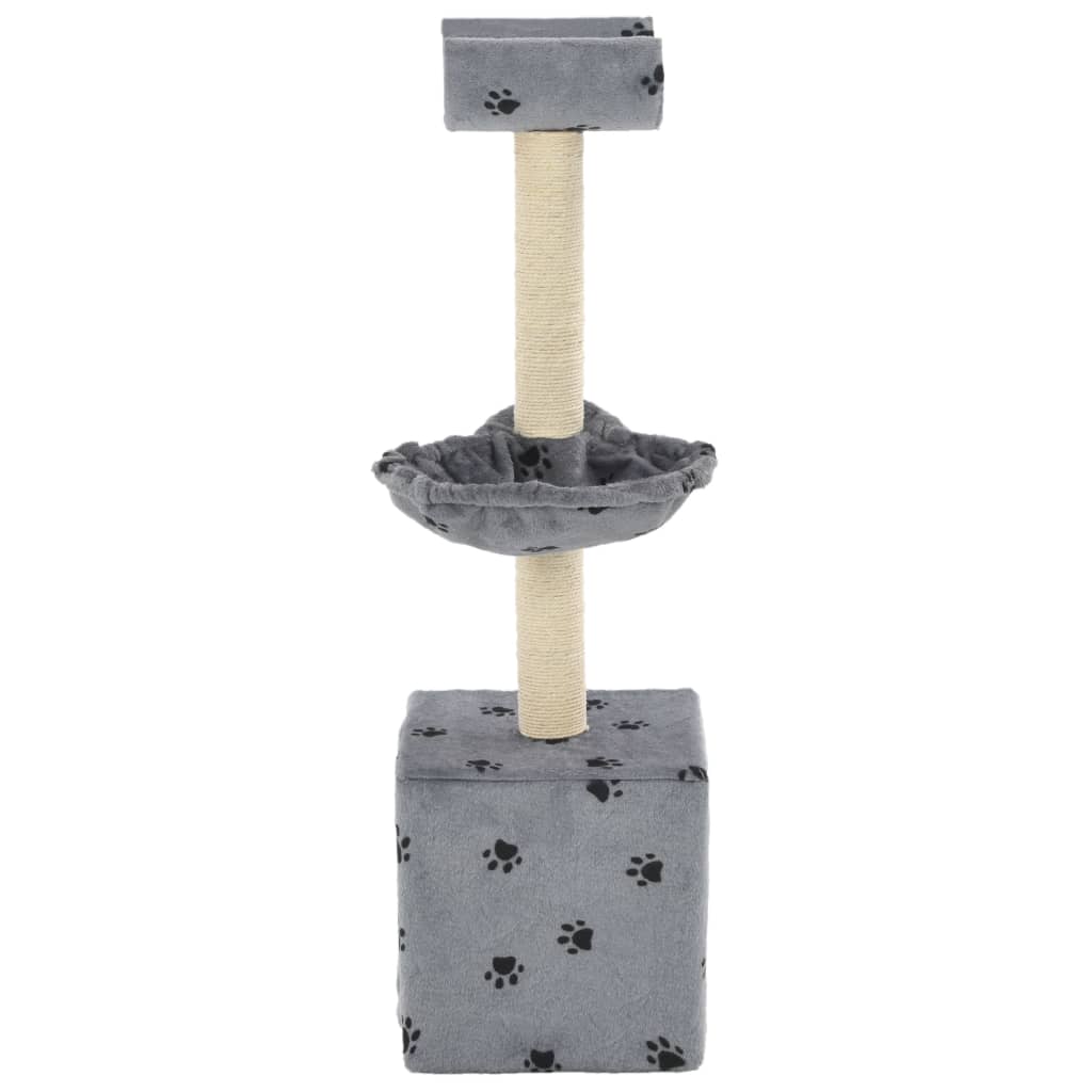 Vidaxl Cat Scratch Post avec Sisal Scratch Posts 105 cm POOTPRINTS GRY