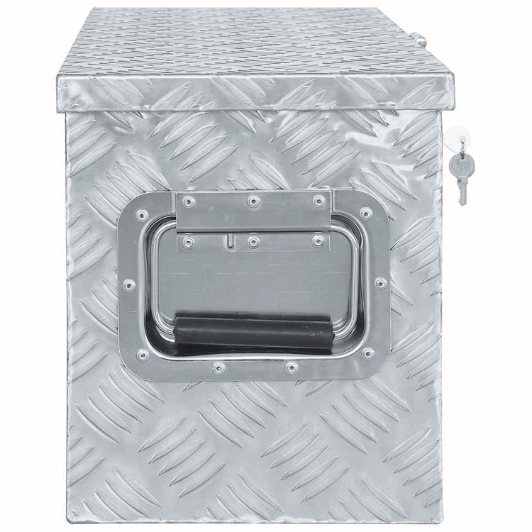 Boîte en aluminium Vidaxl 61.5x26.5x30 cm de couleur argentée