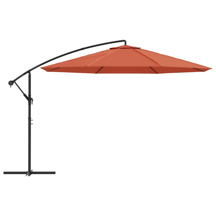 Vidaxl Parasol flottant avec poteau en aluminium 350 cm en terre cuite -colored