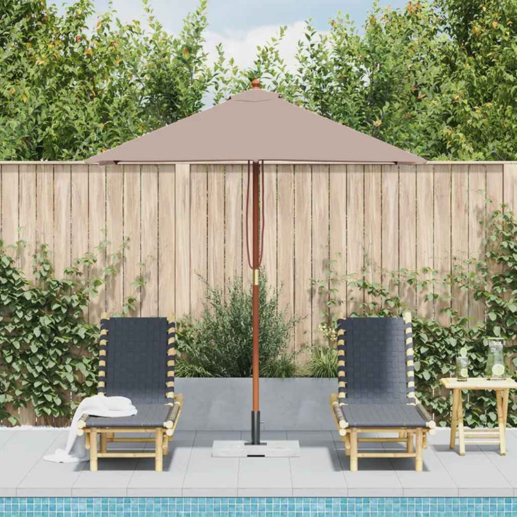 Parasol vidaxl avec pôle en bois 150x200 cm taupe
