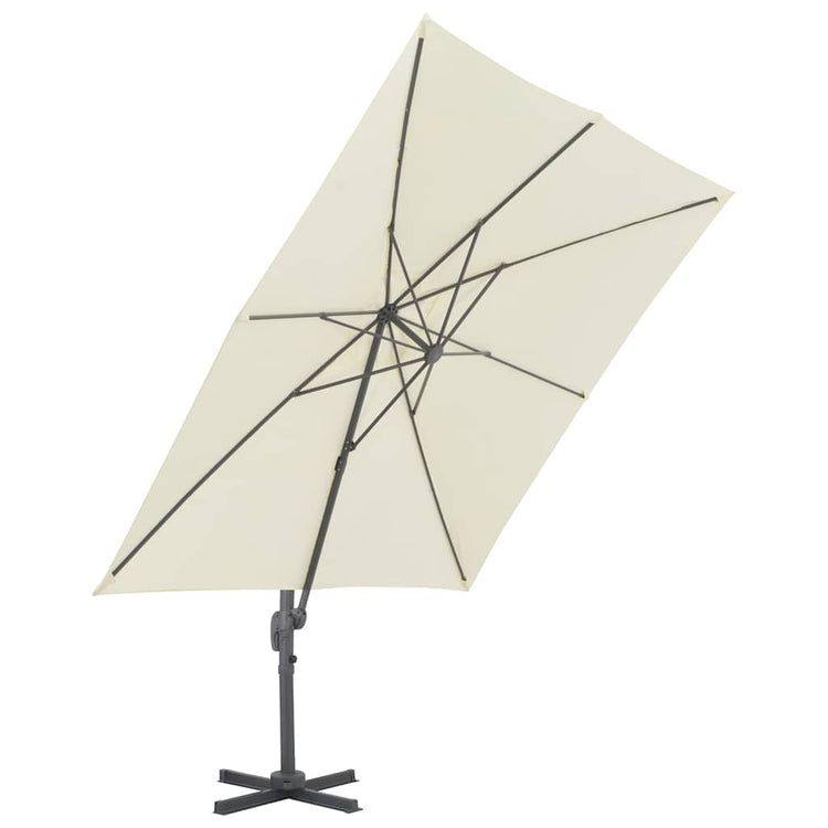 Vidaxl Parasol flottant avec poteau en aluminium 300x300 cm sable -colored