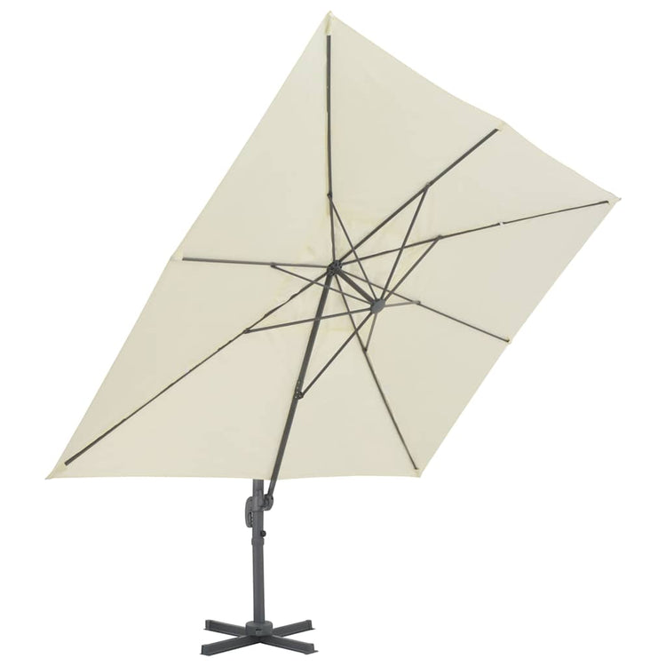 Vidaxl Parasol flottant avec poteau en aluminium 400x300 cm sable -colored