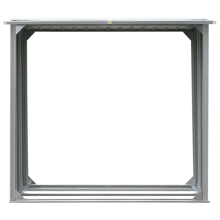 Vidaxl Hangar de bois de chauffage 172x91x154 cm Gray en acier galvanisé