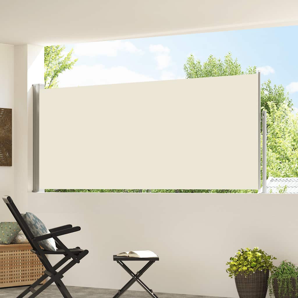 Pare-brise Vidaxl extensible 120x300 cm crème