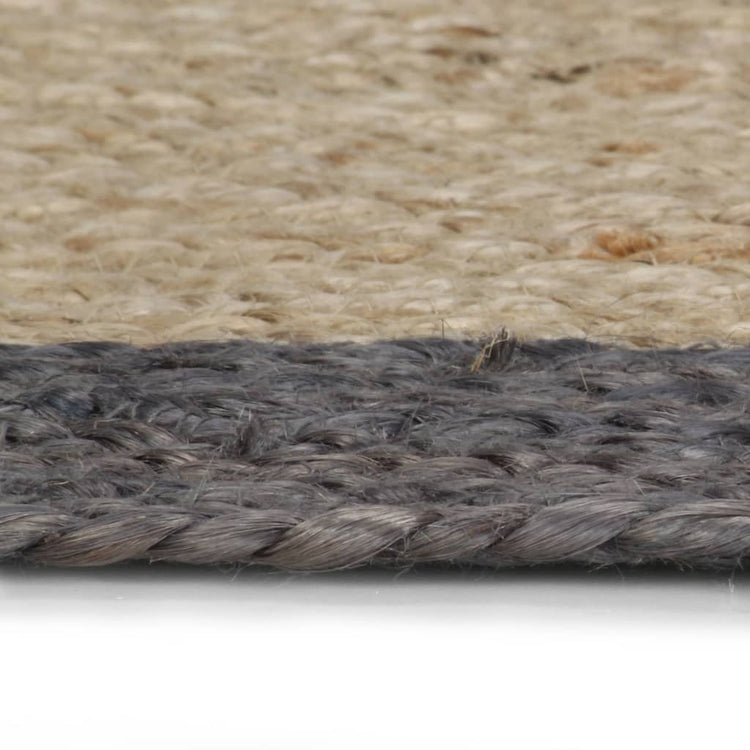 Viaxl tapis fait à la main avec une bordure gris foncé 120 cm jute