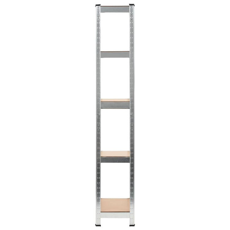 Rack de stockage Vidaxl en acier à 5 couches et en bois transformé en argent coloré