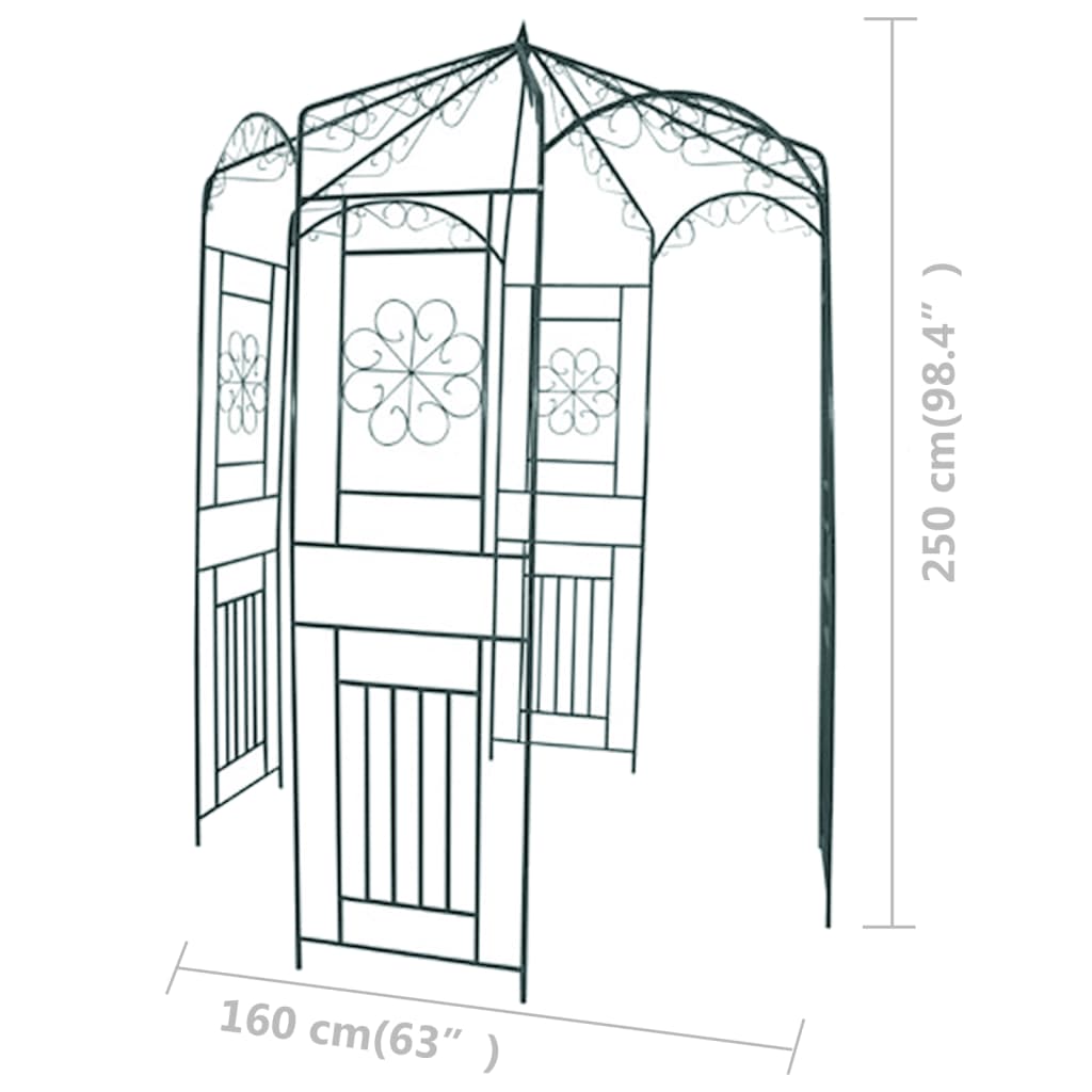 Vidaxl jardin arc 250 cm vert foncé