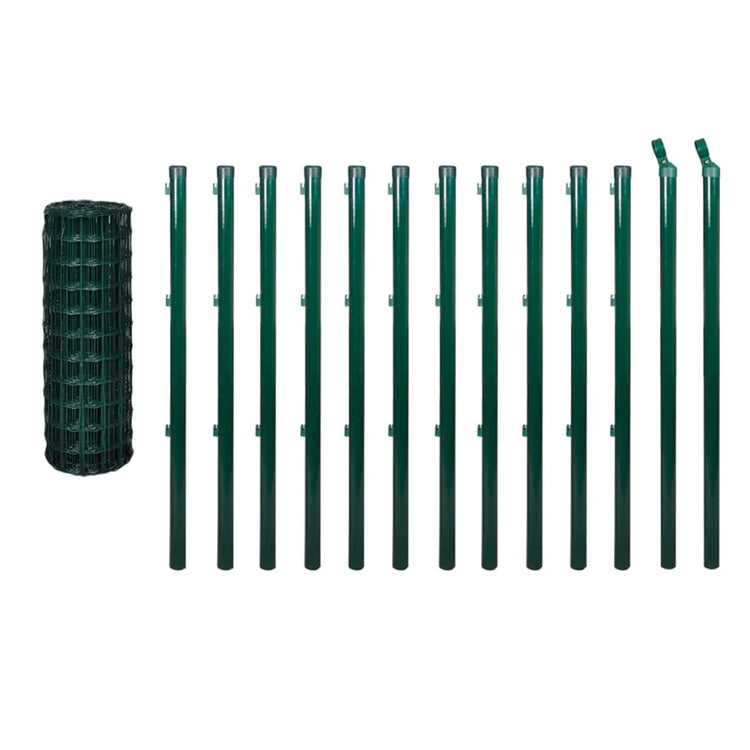 Vidaxl Eurohek 25x1,5 m en acier vert