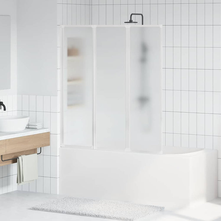 Écran de bain Vidaxl 3 panneaux pliables 141 x 132 cm