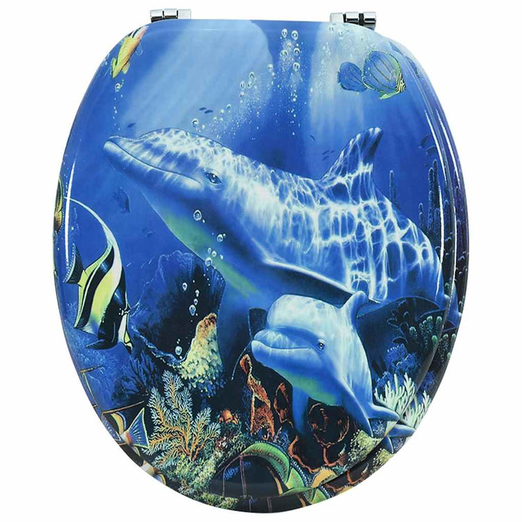 Vidaxl Toilet Seat Dolphin MDF